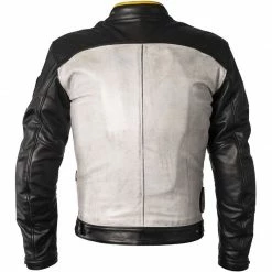 Giacca Pelle Helstons Indy Rag Bianco Nero -Negozio di moto Helstons 20190076 bno retro