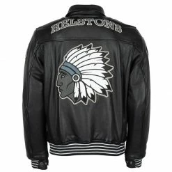 Giacca Pelle Helstons Cheyenne Rag Nero -Negozio di moto Helstons 2021056nn retro