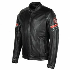 Giacca Pelle Helstons Elron Rag Nero