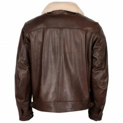 Giacca Pelle Helstons Esquadron Rag Marrone -Negozio di moto Helstons 2021059 retro