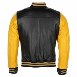 Giacca Pelle Donna Helstons University Rag Gialla Nera -Negozio di moto Helstons 2021069 retro