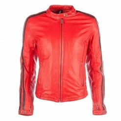 Pelle Giacca Donna Helstons Angel Rag Rosso Nero