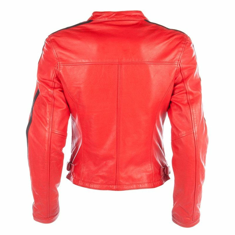 Pelle Giacca Donna Helstons Angel Rag Rosso Nero 2 Pelle Giacca Donna Helstons Angel Rag Rosso Nero - immagine 2