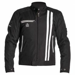 Tessuto Giacca Helstons Cobra Nero Bianco