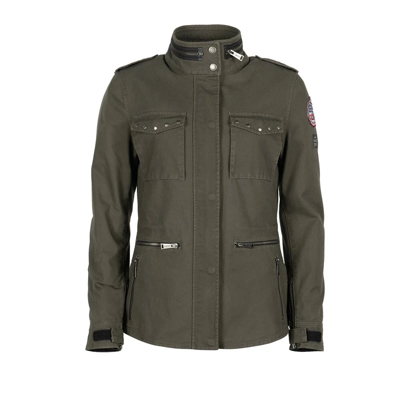 Tessuto Giacca Donna Helstons Tara Kaki 1 Tessuto Giacca Donna Helstons Tara Kaki