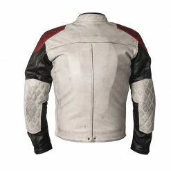 Giacca Pelle Helstons Tracker Bianco Nero Rosso -Negozio di moto Helstons helstons tracker jacket bianco 2
